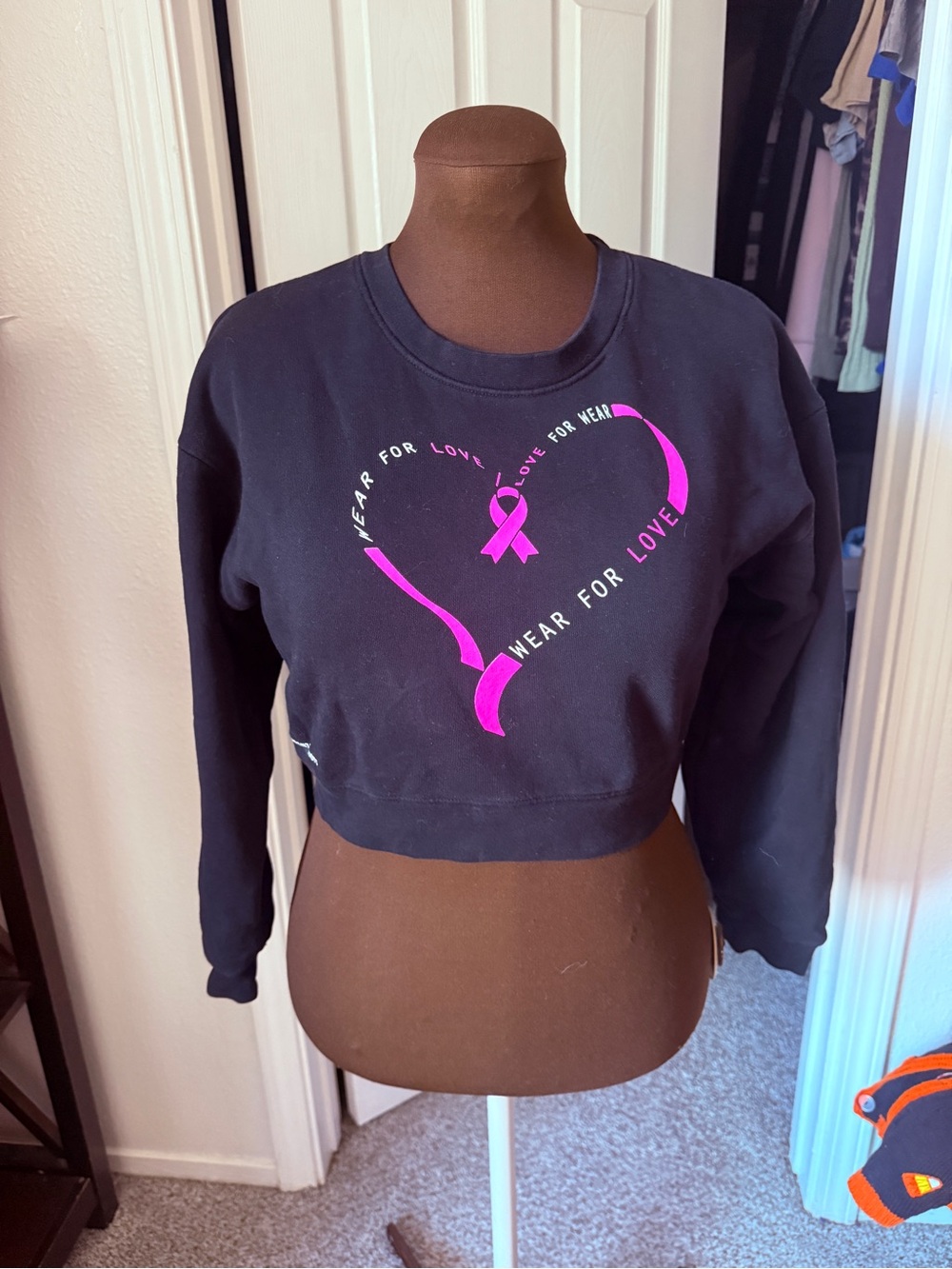 Current/Elliott Pink Ribbon Breast Cancer Awareness Cropped Sweatshirt XS